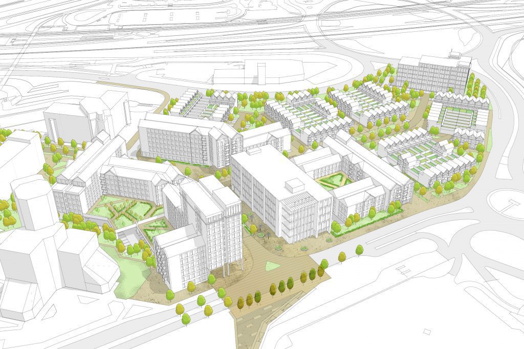 Artist impression of new station quarter development