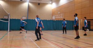 Telford Colleges new volleyball team in action against Wrekin College