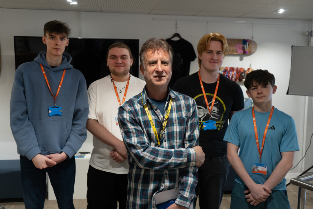 Visual effects artist John Kay visits creative media students at Telford College, Shropshire